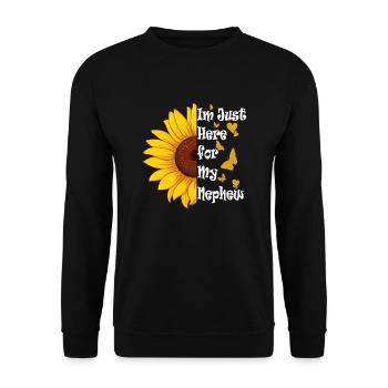 I'm Just Here For My Nephew Sunflower Mom Vintage - Sweat-shirt Unisexe - noir - Devant - Alina (178cm) & Michal (187cm)