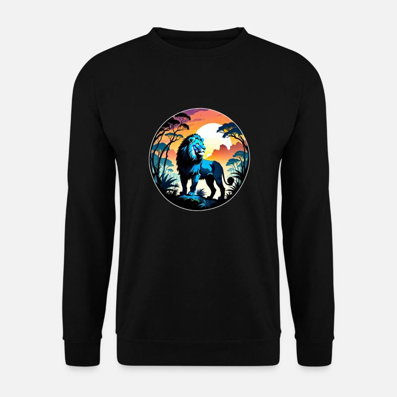Lion, Lion Cub and Jungle - Unisex Sweatshirt - black