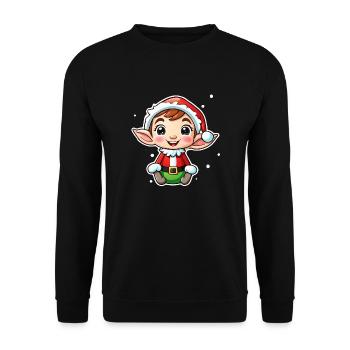 Elf Christmas Elf Gift Elf - Unisex Sweatshirt - black - Front - Alina (178cm) & Michal (187cm)
