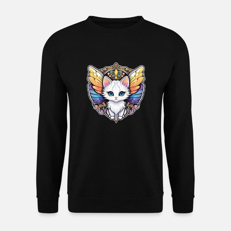 Cat with Wings - Unisex Sweatshirt - black