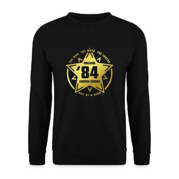 Birthday Star Original 1984 - '84 Limited Edition - Unisex Sweatshirt - black - Front - Alina (178cm) & Michal (187cm)