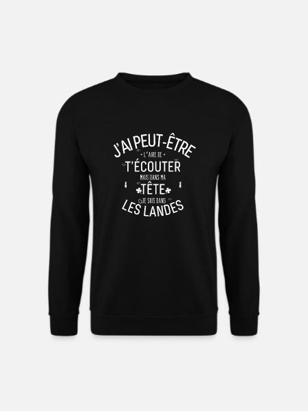Dans ma Tête je suis Dans les Landes - Sweat-shirt Unisexe - noir