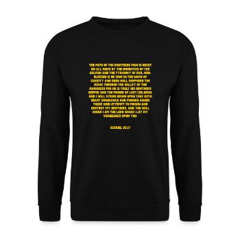 Movie Bible Quote 02 - Unisex Sweatshirt - black - Front - Alina (178cm) & Michal (187cm)