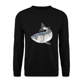Pêche au saumon Pêcheur de saumon - Sweat-shirt Unisexe - noir - Devant - Alina (178cm) & Michal (187cm)