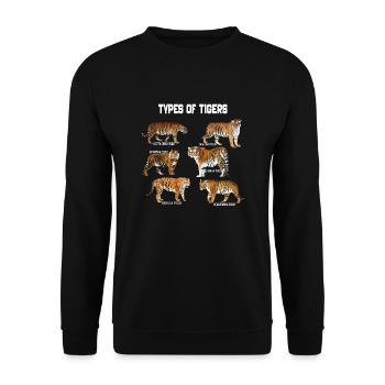 Arten von Tigern - Tiger Familienrassen - Unisex Pullover - Schwarz - Vorne - Alina (178cm) & Michal (187cm)