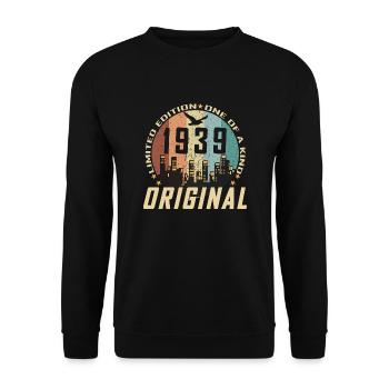 Vintage Décembre 1939 Cadeau d Anniversaire 85 ans - Sweat-shirt Unisexe - noir - Devant - Alina (178cm) & Michal (187cm)