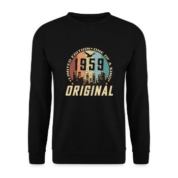 Vintage December 1959 65 Birthday Gift - Unisex Sweatshirt - black - Front - Alina (178cm) & Michal (187cm)