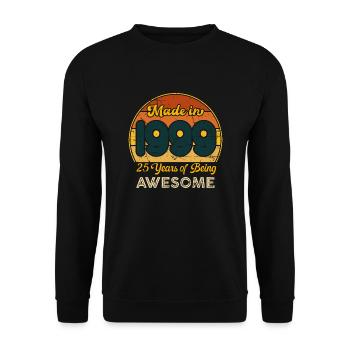 Geboren 1999 – Jahrgang 1999 Geburtstag Retro - Unisex Pullover - Schwarz - Vorne - Alina (178cm) & Michal (187cm)