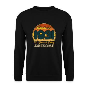 Né en 1931 - Vintage 1931 Anniversaire Rétro - Sweat-shirt Unisexe - noir - Devant - Alina (178cm) & Michal (187cm)