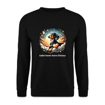 Rainbow Bridge Grief Management Dachshund - Unisex Sweatshirt - black - Front - Alina (178cm) & Michal (187cm)