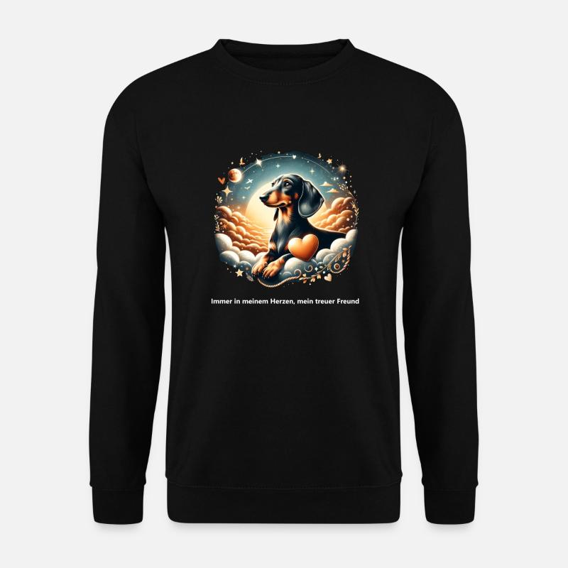 Rainbow Bridge Dachshund Commemoration - Unisex Sweatshirt - black