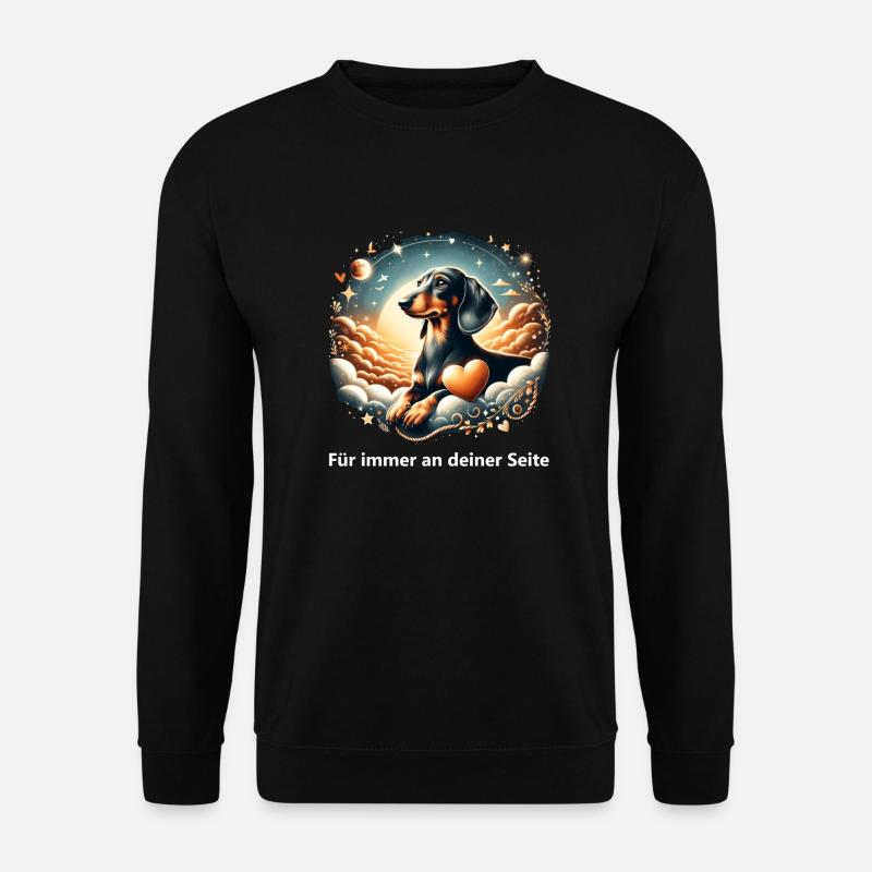 Regenbogenbrücke Dachshund Erinnerung - Unisex Pullover - Schwarz