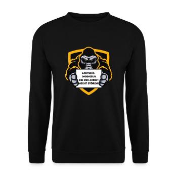 Ingenieur bei der Arbeit - Unisex Pullover - Schwarz - Vorne - Alina (178cm) & Michal (187cm)