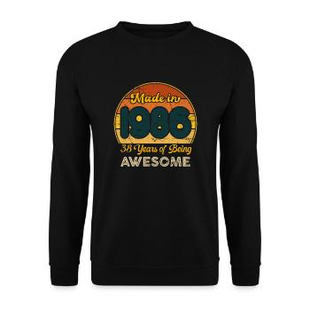 Geboren 1986 – Vintage 1986 Geburtstag Retro - Unisex Pullover - Schwarz - Vorne - Alina (178cm) & Michal (187cm)