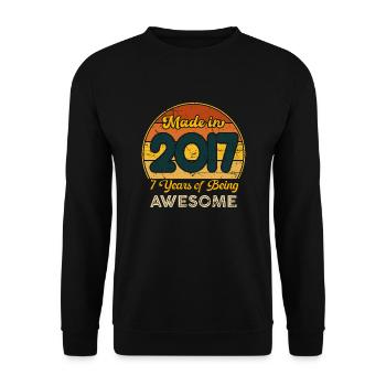 Born in 2023 - Vintage 2023 Retro Birthday - Unisex Sweatshirt - black - Front - Alina (178cm) & Michal (187cm)