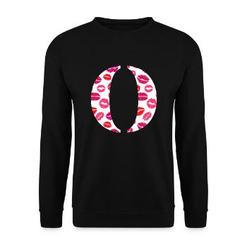 Letter o kisses - Unisex Sweatshirt - black - Front - Alina (178cm) & Michal (187cm)