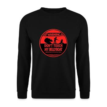 Bellyboat-Warnung - Unisex Pullover - Schwarz - Vorne - Alina (178cm) & Michal (187cm)