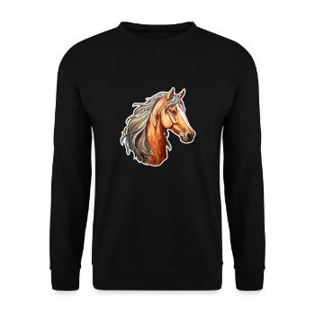 Horse Head Brown - Unisex Sweatshirt - black - Front - Alina (178cm) & Michal (187cm)