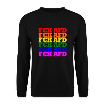Fck afd - Unisex Pullover - Schwarz - Vorne - Alina (178cm) & Michal (187cm)