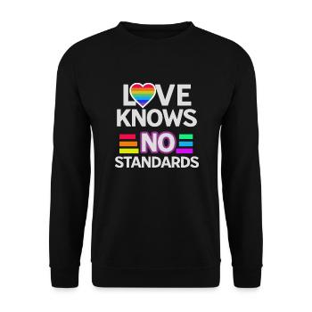 Inclusive Love Diverse Unconditional Lovers Queer - Unisex Sweatshirt - black - Front - Alina (178cm) & Michal (187cm)