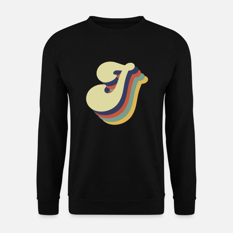 Retro J Buchstabe - Unisex Pullover - Schwarz