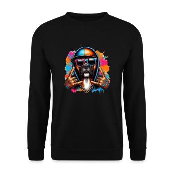 Boxer Dog Art - Unisex Sweatshirt - black - Front - Alina (178cm) & Michal (187cm)