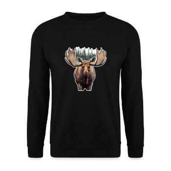 Elk - Unisex Sweatshirt - black - Front - Alina (178cm) & Michal (187cm)