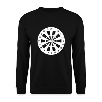 Dartboard stylish in white - Unisex Sweatshirt - black - Front - Alina (178cm) & Michal (187cm)