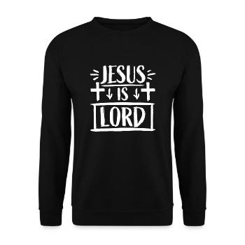 Jésus est Seigneur Croyez Croix Christ Foi Chrétien - Sweat-shirt Unisexe - noir - Devant - Alina (178cm) & Michal (187cm)