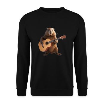 Marmot Beaver Gitarre - Unisex Pullover - Schwarz - Vorne - Alina (178cm) & Michal (187cm)