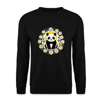 Panda Bear - Unisex Sweatshirt - black - Front - Alina (178cm) & Michal (187cm)