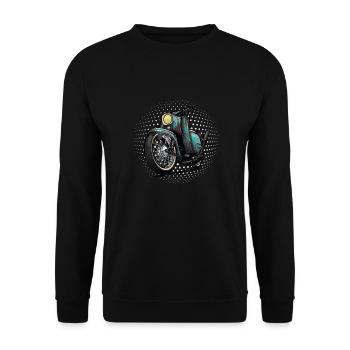 Accordage Schwalbe (turquoise / rouille) // Illustration - Sweat-shirt Unisexe - noir - Devant - Alina (178cm) & Michal (187cm)