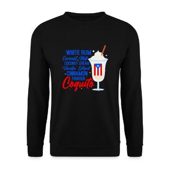 Coquito Recipe Rum Drink Coconut Puerto Rican - Unisex Sweatshirt - black - Front - Alina (178cm) & Michal (187cm)