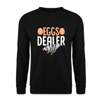 Oeufs Négociant Poule Coq Éleveur Élevage de Poulets - Sweat-shirt Unisexe - noir - Devant - Alina (178cm) & Michal (187cm)