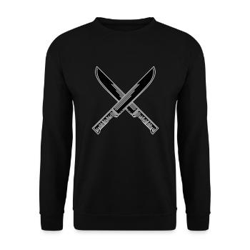 Knives - Unisex Sweatshirt - black - Front - Alina (178cm) & Michal (187cm)
