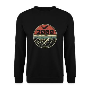 Vintage 2000 Classique 2000 rétro 2000 Cadeau 2000 - Sweat-shirt Unisexe - noir - Devant - Alina (178cm) & Michal (187cm)