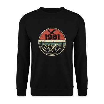 Vintage 1981 Classique 1981 rétro 1981 Cadeau 1981 - Sweat-shirt Unisexe - noir - Devant - Alina (178cm) & Michal (187cm)