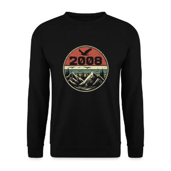 Jahrgang 2008 Klassik 2008 Retro 2008 Geschenk 2008 - Unisex Pullover - Schwarz - Vorne - Alina (178cm) & Michal (187cm)