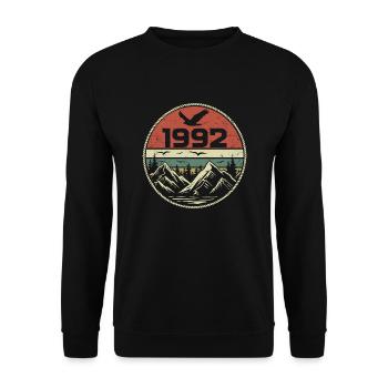 Vintage 1992 Classic 1992 Retro 1992 Gift 1992 - Unisex Sweatshirt - black - Front - Alina (178cm) & Michal (187cm)