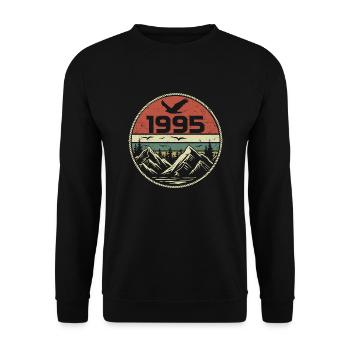 Vintage 1995 Classique 1995 rétro 1995 Cadeau 1995 - Sweat-shirt Unisexe - noir - Devant - Alina (178cm) & Michal (187cm)