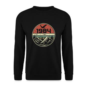 Vintage 1984 Classique 1984 rétro 1984 Cadeau 1984 - Sweat-shirt Unisexe - noir - Devant - Alina (178cm) & Michal (187cm)