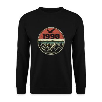 Jahrgang 1990er Klassisch 1990er Retro 1990er Geschenk 1990er Jahre - Unisex Pullover - Schwarz - Vorne - Alina (178cm) & Michal (187cm)