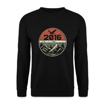 Vintage 2016 Classique 2016 rétro 2016 Cadeau 2016 - Sweat-shirt Unisexe - noir - Devant - Alina (178cm) & Michal (187cm)