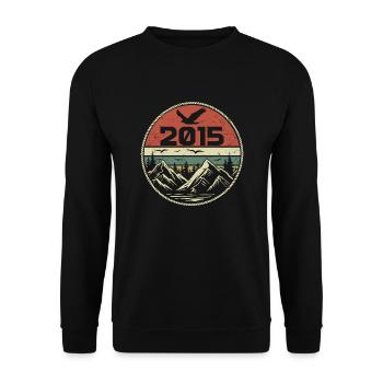 Vintage 2015 Classic 2015 Retro 2015 Gift 2015 - Unisex Sweatshirt - black - Front - Alina (178cm) & Michal (187cm)