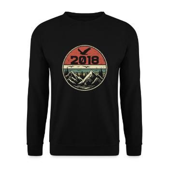 Vintage 2018 Classic 2018 Retro 2018 Gift 2018 - Unisex Sweatshirt - black - Front - Alina (178cm) & Michal (187cm)