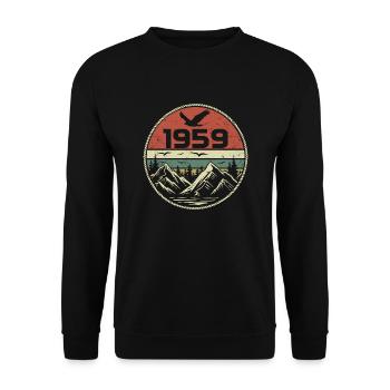 Jahrgang 1959 Klassisch 1959 Retro 1959 Geschenk 1959 - Unisex Pullover - Schwarz - Vorne - Alina (178cm) & Michal (187cm)