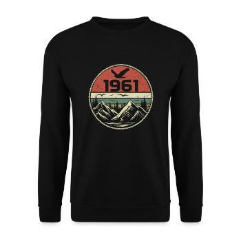 Vintage 1961 Classique 1961 rétro 1961 Cadeau 1961 - Sweat-shirt Unisexe - noir - Devant - Alina (178cm) & Michal (187cm)