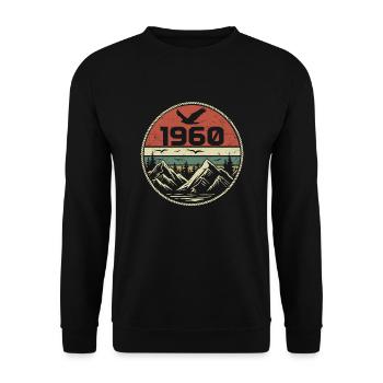 Vintage 1960er Klassisch 1960er Retro 1960er Geschenk - Unisex Pullover - Schwarz - Vorne - Alina (178cm) & Michal (187cm)