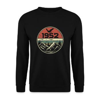 Jahrgang 1952 Klassisch 1952 Retro 1952 Geschenk 1952 - Unisex Pullover - Schwarz - Vorne - Alina (178cm) & Michal (187cm)