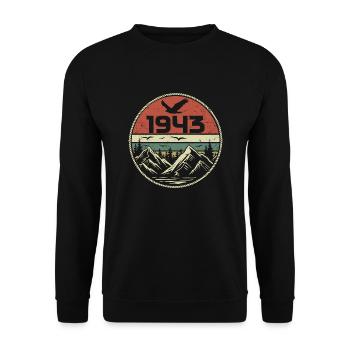 Vintage 1943 Classique 1943 rétro 1943 Cadeau 1943 - Sweat-shirt Unisexe - noir - Devant - Alina (178cm) & Michal (187cm)